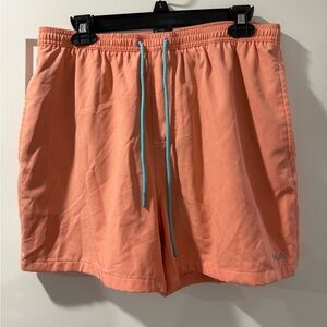 Huk Orange Athletic Shorts Lightweight Elastic Waist